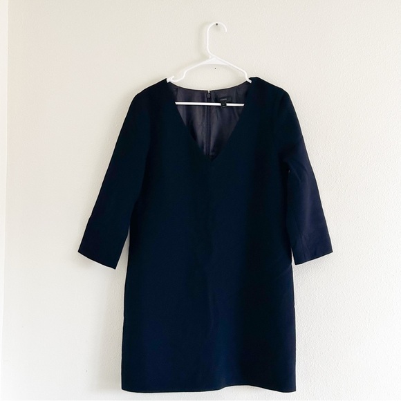 J. Crew Dresses & Skirts - J. Crew Elegant Navy V-Neck Dress Size 10